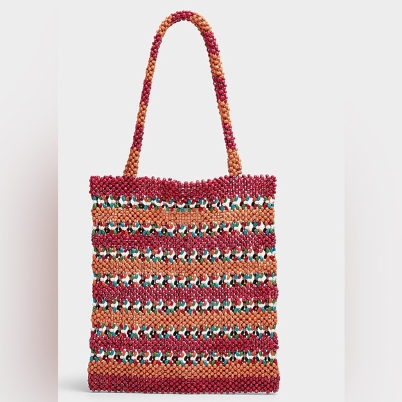 BNWT Colourful Wooden Bead Bag by Antik Kraft - Picture 1 of 11